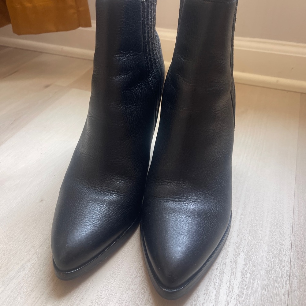 Marc Fisher Black Ankle Booties With Block Heel